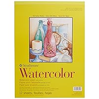 Strathmore 300 Series Watercolor Paper Pad, Tape Bound, 11x15 inches, 12 Sheets (140lb/300g) - Artist Paper for Adults and Students - Watercolors, Mixed Media, Markers and Art Journaling