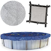 SWIMLINE HYDROTOOLS Leaf Net Heavy Duty Winter Leaf Net Pool Cover for Above Ground Swimming Pools | for 15 FT Round Pools | 18 FT Netting Size | Black | Winch & Cable Included | CO915