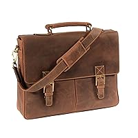 Mens REAL Leather Briefcase Vintage Look Satchel Office Shoulder Bag A167 Tan