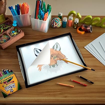 Crayola Light Up Tracing Pad with Night Mode and Colored Pencil Set, Gift, Ages 6, 7, 8, 9, 10