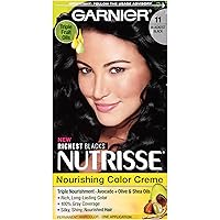 Garnier Nutrisse Nourishing Hair Color Creme, 11 Blackest Black (Packaging May Vary)