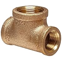 Anderson Metals 38106-161604 Brass Threaded Pipe Fitting, Reducing Tee, 1