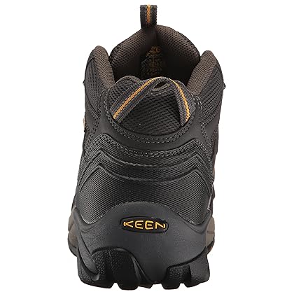KEEN Utility Men's Lansing Mid Height Steel Toe Waterproof Work Boot, Raven/Tawny Olive, 10.5