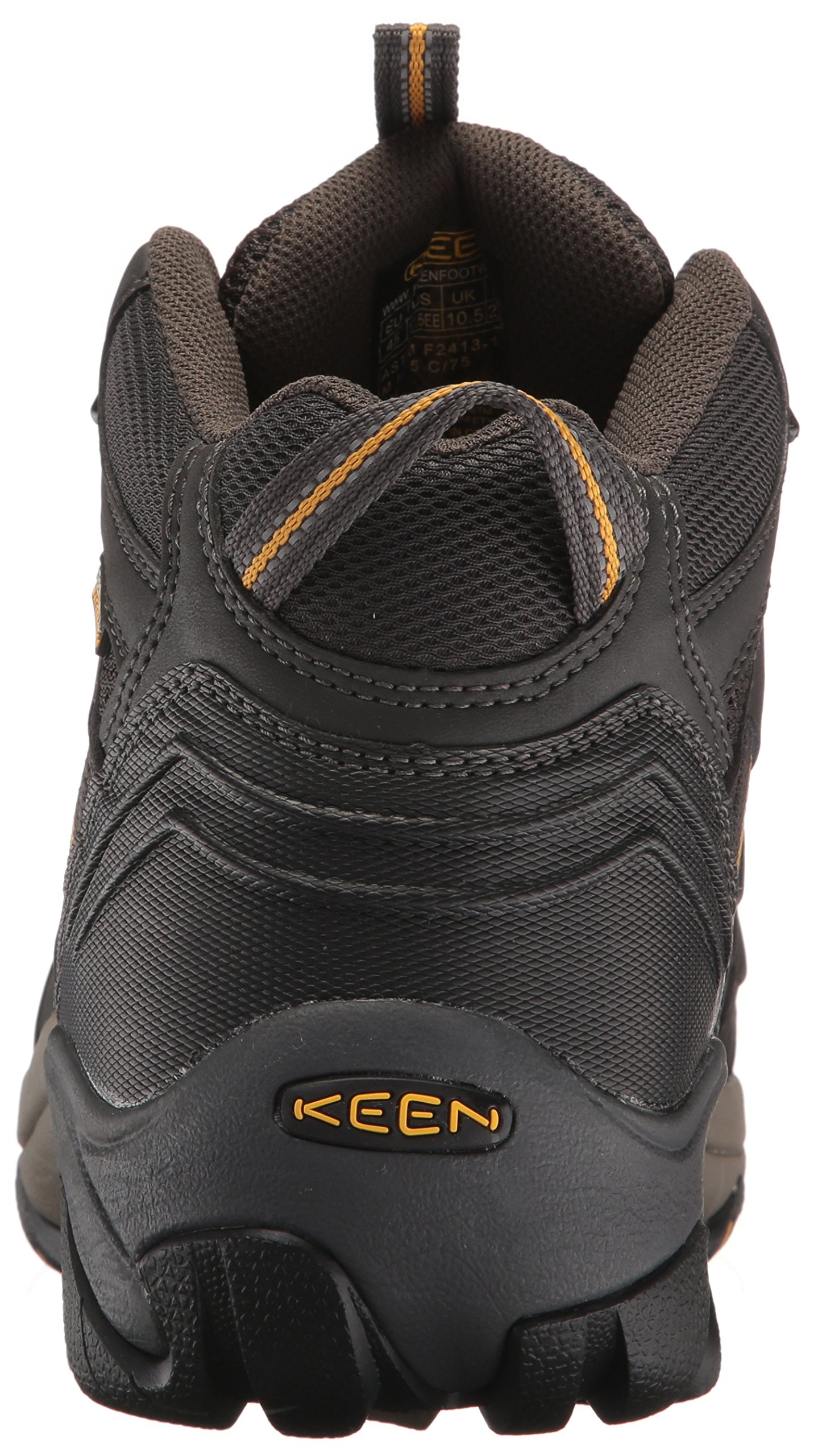 KEEN Utility Men's Lansing Mid Height Steel Toe Waterproof Work Boot, Raven/Tawny Olive, 10.5