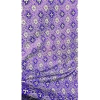 Ad Fabric, Liturgical Brocade,Church Gorgeous Small Cross, Purple, Liturgical Metallic Brocade Fabric, Non-Stretch, Sells by The Yard Color,60