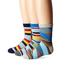 Jefferies Socks Big Boys' Funky Stripe Crew Socks (3 Pair Pack)