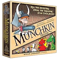 Munchkin Deluxe Board Game (Base Game), Family Board & Card Game, Adults, Kids, & Fantasy Roleplaying Game, Ages 10+, 3-6 Players, Avg Play Time 120 Min, From Steve Jackson Games