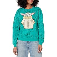 STAR WARS Women's Ladies Grogu The Mandelorian Baby Yoda Fleece Sweatshirt