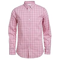 Calvin Klein Boys' Long Sleeve Patterned Dress Shirt, Style with Buttoned Cuffs