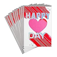 Hallmark Pack of Valentines Day Cards, Happy Heart Day (10 Valentine's Day Cards with Envelopes)