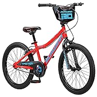 Schwinn Twister Kids BMX Style Bike, Boys and Girls, 20-Inch Wheel, Single Speed, Age 7-13 Year Old, Handlebar Pad and Number Plate Included, Rider Recommended Height 48-60 Inch, Red