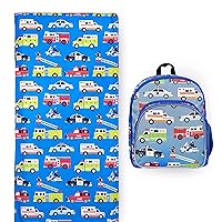 Wildkin 12 Inch Kids Backpack Bundle with Nap Mat Cover (Heroes)