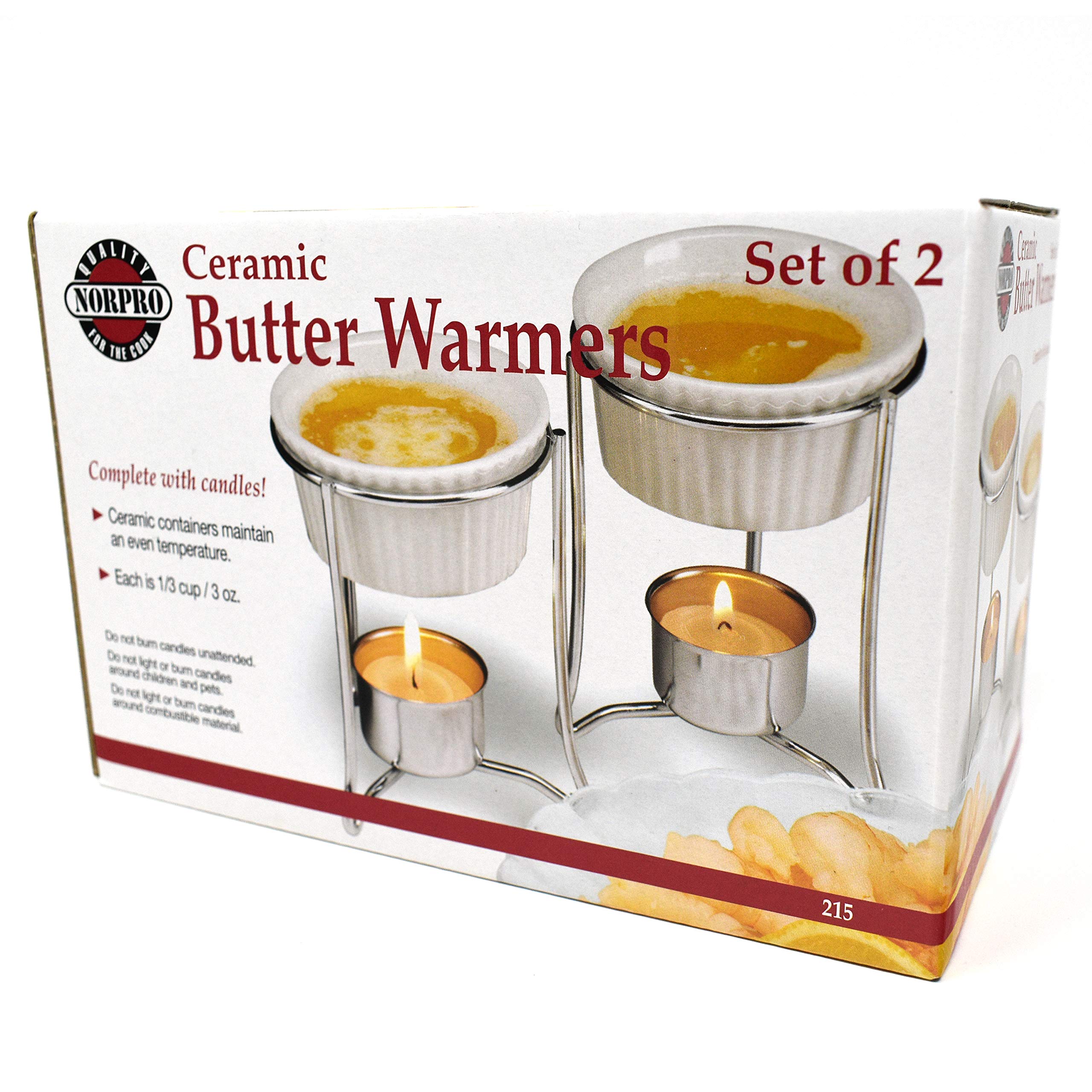 Norpro Butter Warmers, Set of 2, 1 EA, White