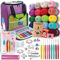 Craftwiz Ultimate Beginner Crochet Kit for Adults and Kids - Learn to Crochet with Complete Crochet Starter Kit - Perfect Crocheting Kit for Beginners - Includes 20 Yarn Skeins, 9 Hooks, Crochet Book