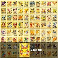 55 PCS Anime Gold Cards Ultra Rare Gold Foil Card,Cartoon Lightning Card for Fans Collectors,Rare Golden Cards Pack Gift for Birthday Party