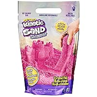 Crystal Pink 2lb Bag of All-Natural Shimmering Play Sand for Squishing, Mixing and Molding, Sensory Toys for Kids Ages 3 and up