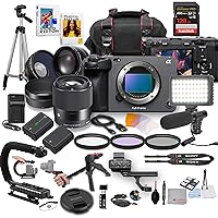 Sony FX3 Full-Frame Cinema Camera with Sigma 30mm f/1.4 DC DN Lens, LED Light, Microphone, 128GB Extreme Speed, U-Grip, Filters, Tripod, Case, Software, & More – Pro Video Bundle (38pc)