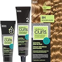 8N Golden Swirl (Blonde with Soft Gold Undertone) Permanent Hair Color (Prep + Protect Serum & Hair Dye for Curly Hair) - 100% Grey Coverage, Nourished & Radiant Curls