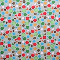 Mook Fabrics Flannel PRT Multi Circle, Mint, 15 Yard Bolt