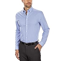 Tommy Hilfiger Men's Dress Shirt Slim Fit Non Iron Gingham, English Blue, 18