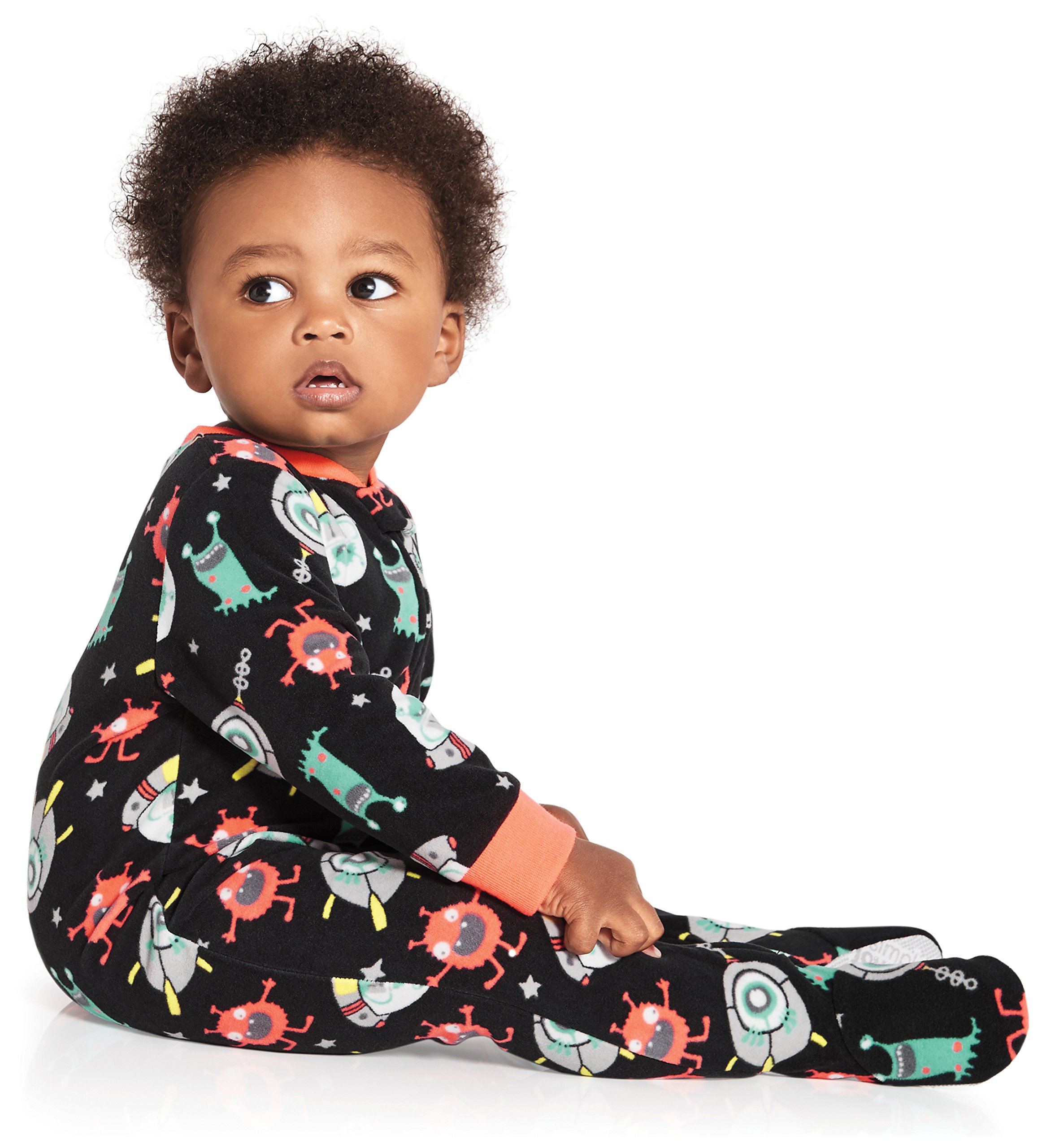 Simple Joys by Carter's Toddlers and Baby Boys' Loose-Fit Flame Resistant Fleece Footed Pajamas, Pack of 3