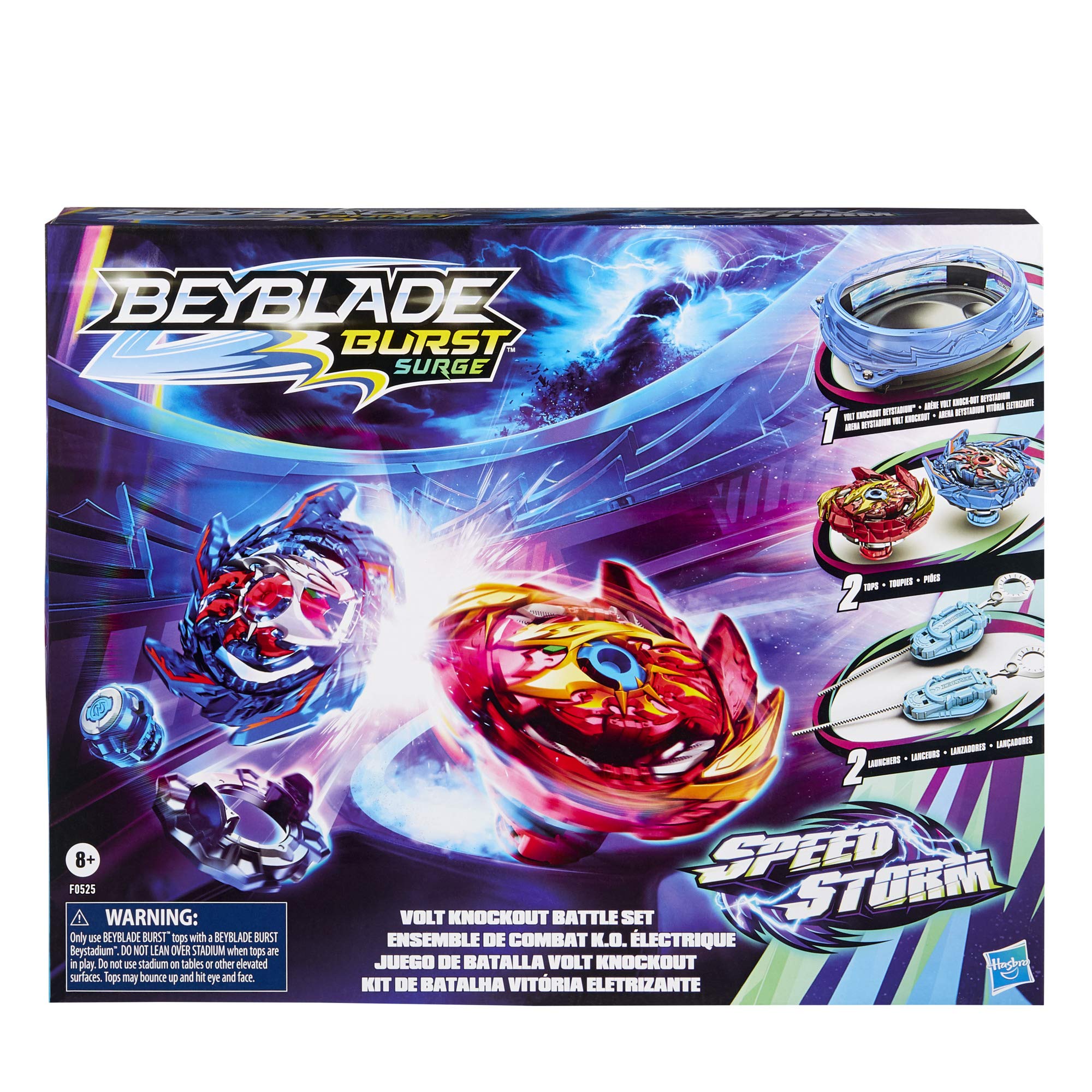 BEYBLADE Burst Surge Speedstorm Volt Knockout Battle Set – Complete Battle Game Set with Beystadium, 2 Battling Top Toys and 2 Launchers