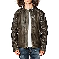 Men's Washed Leather Moto Jacket