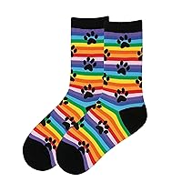 K. Bell Socks Women's Fun Happy Hour Crew Socks-1 Pairs-Cool & Cute Pop Culture Funny Gifts