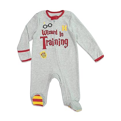 Harry Potter Baby Zip Up Sleep N' Play Coverall Bib Blanket and Burp Cloth 4 Piece Outfit Set Newborn