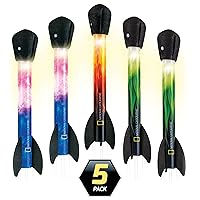NATIONAL GEOGRAPHIC Air Rocket Toy Refill – Ultimate LED Rocket Collection with 5 Light-Up Air Rockets, Compatible with All Stomp and Launch Air Powered Rocket Launcher Sets