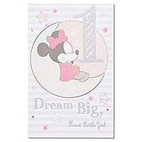 American Greetings 1st Birthday Card for Girl (Minnie Mouse, Dream Big)