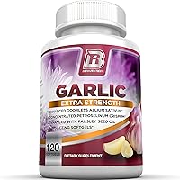 Odorless Garlic - 120 Softgels - 1000mg Pure and Potent Garlic Allium Sativum Supplement (Maximum Strength) - 60 Day Supply