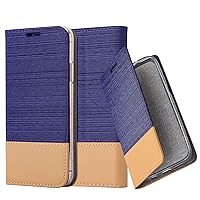Book Case Compatible with Apple iPhone 13 in Dark Blue Brown - with Magnetic Closure, Stand Function and Card Slot - Wallet Etui Cover Pouch PU Leather Flip
