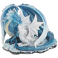StealStreet SS-G-71533 Light Blue Dragon Mom with White Baby Statue Figurine, 7