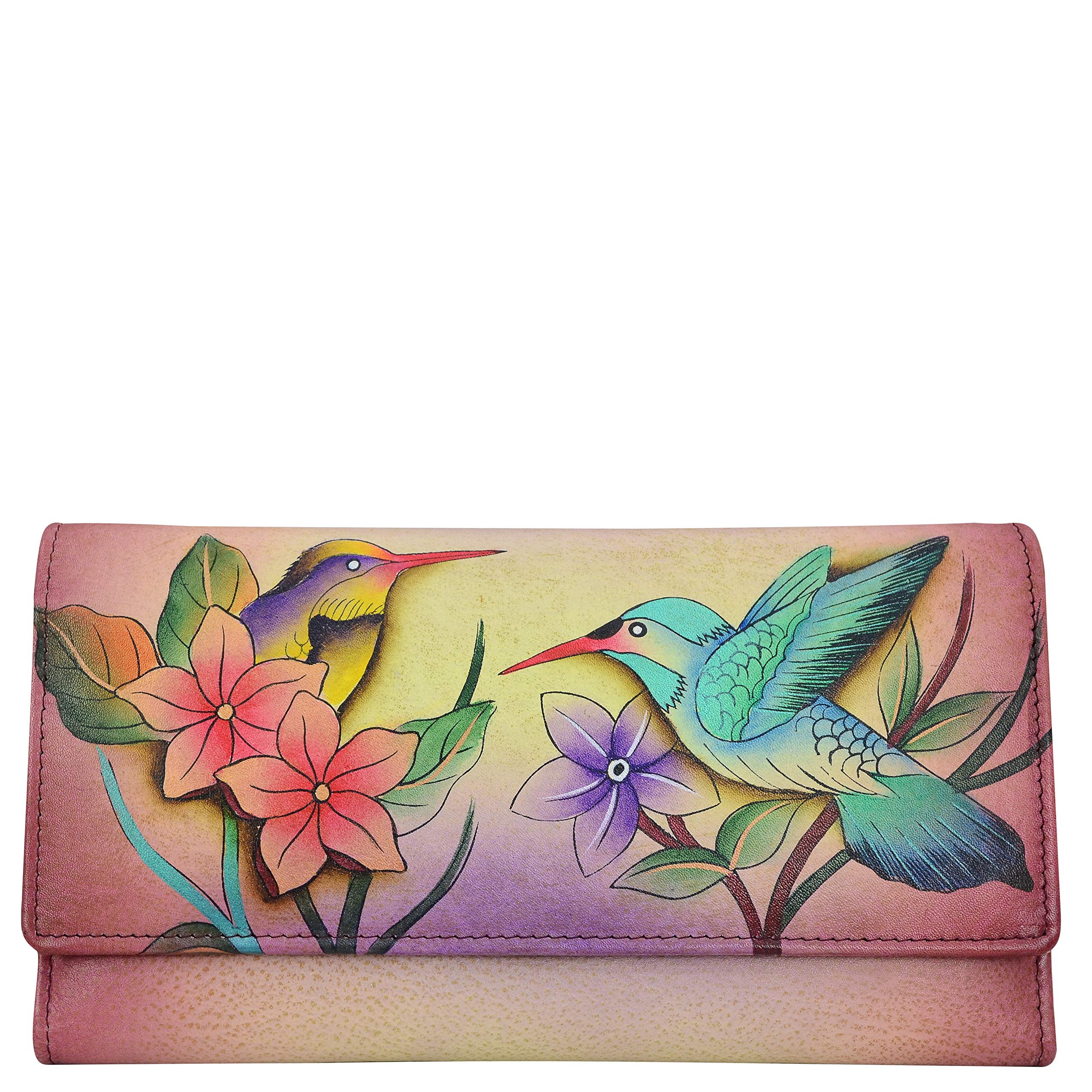 Anna by Anuschka Women's Hand Painted Genuine Leather Multi Pocket Wallet