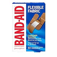 Band-Aid Brand Flexible Fabric Adhesive Bandages, Comfortable Sterile Protection & Wound Care for Minor Cuts & Burns, Quilt-Aid Technology to Cushion Painful Wounds, Assorted Sizes, 30 ct