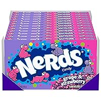 Candy, Grape & Strawberry Flavor, 5 Ounce Movie Theater Candy Boxes (Pack of 12)