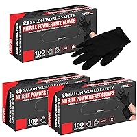 Black Nitrile Disposable Gloves, Box of 100, Size X-Large, 5.0 Mil - Latex Free, Textured, Food Safe