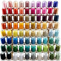 New brothread 80 Spools Polyester Embroidery Machine Thread Kit 1000M (1100Y) Each Spool - Colors Compatible with Janome and Robison-Anton Colors