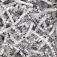 Aviditi Crinkle Cut Paper Shred Filler, White/Silver, (1 Case of 10 Lbs.) for Gift Wrapping, Holidays, Craft DIY's, Basket Filling and Decoration