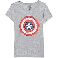 Marvel Girl's Captain America Spray Logo T-Shirt