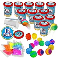 Creative Kids Make Your Own Bouncy Ball Kit - 12 Individual Packs - DIY Science Party Favors & Goody Bag Stuffers - Bulk Craft Bouncy Ball Making Kit - Ideal Valentines Gifts for Classroom