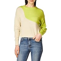 KENDALL + KYLIE Women's Plus Size Color Blocked Crewneck Sweater