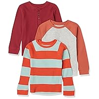 Amazon Essentials Boys and Toddlers' Long-Sleeve Knit Thermal T-Shirt, Pack of 3