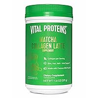Vital Proteins Matcha Lattes, Matcha Green Tea Collagen Latte Powder, L-Theanine & Caffeine & MCTs - Supporting Healthy Hair, Skin, Nails - Original