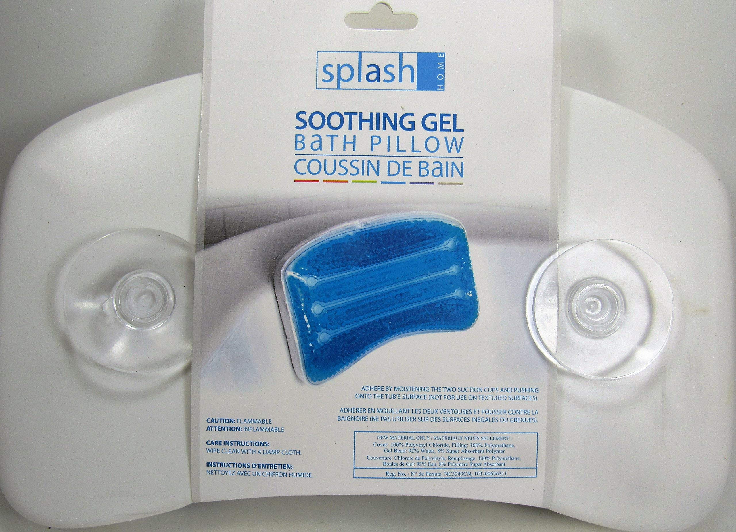 Splash Home Gel-B Non Slip Bath Pillow Luxurious Cushion Spa for Bathtub, Hot Tub, Jacuzzi, 11