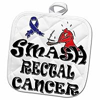 3dRose Smash Rectal Cancer Potholder, 8 x 8