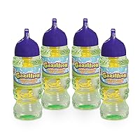 Bubbles 10 oz. 4-Pack + 4 Multi Bubble Wands, Non-Toxic, Long-Lasting Bubbles, Great for Kids Parties, Ages 3+