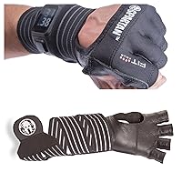Fit Four OCR Slit Grip Gloves, Official Glove of OCR | Obstacle Course Racing & Mud Run Hand Protection | Wrist Support with Slit for Fitness Watch