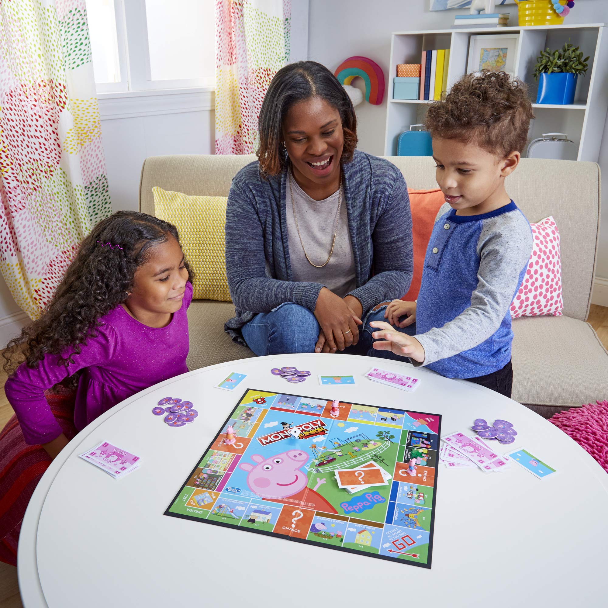 Monopoly Junior: Peppa Pig Edition Board Game for 2-4 Players, Indoor Games for Kids, Peppa Pig Toys and Games, Ages 5+ (Amazon Exclusive)